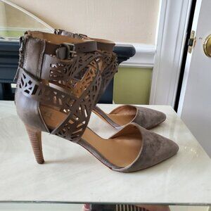 Joe's Jeans Grey Suede Zip Up Heels